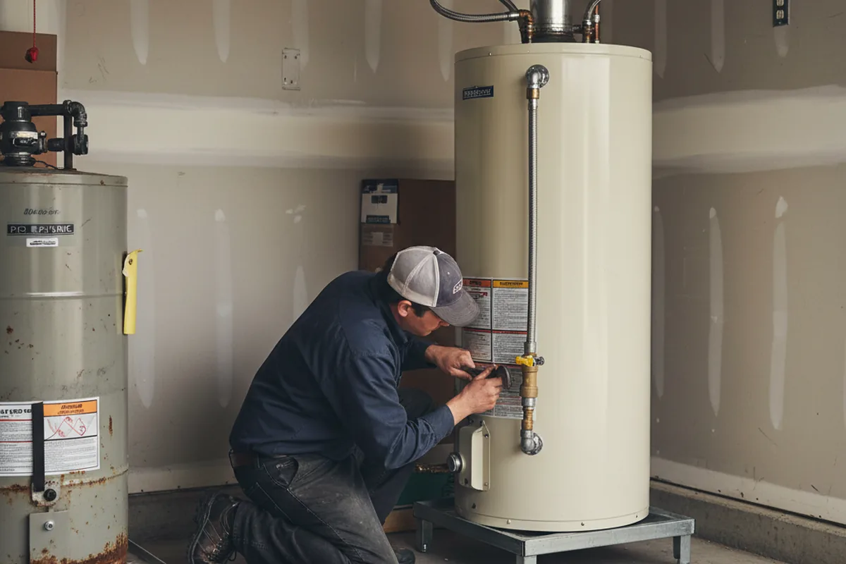 Water heater and shutoff valve replacement in Dobson