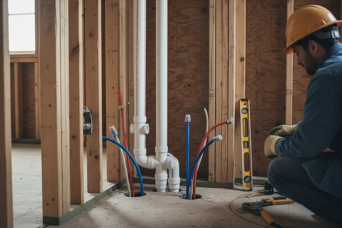 Drain and supply rough-in during Toilet Repair and Installation in Dobson