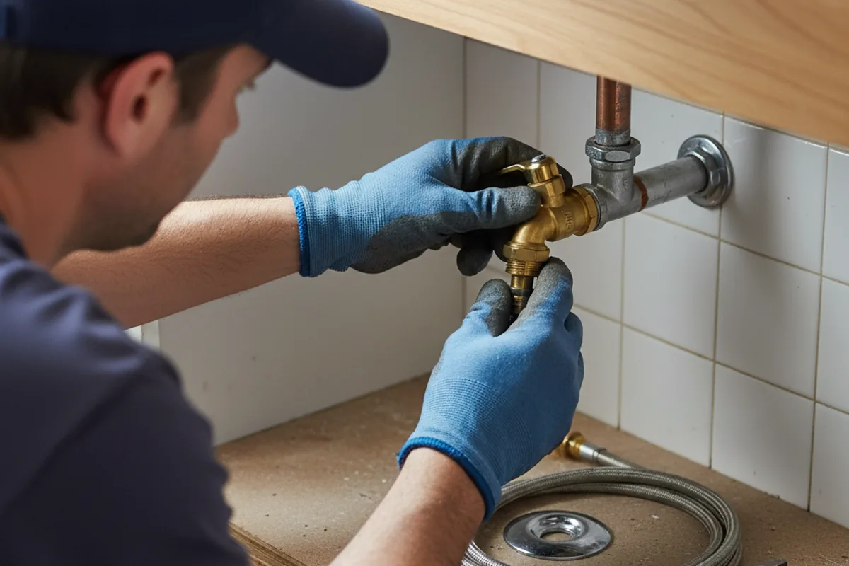 Shutoff valve and fitting work during Faucet and Fixture Repair in Dobson
